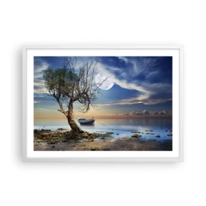 Plakat i hvid ramme - Er dette enden eller begyndelsen? - 70x50 cm