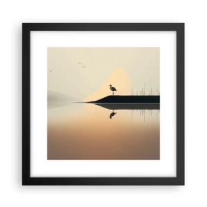 Plakat i sort ramme - Herre på søen - 30x30 cm