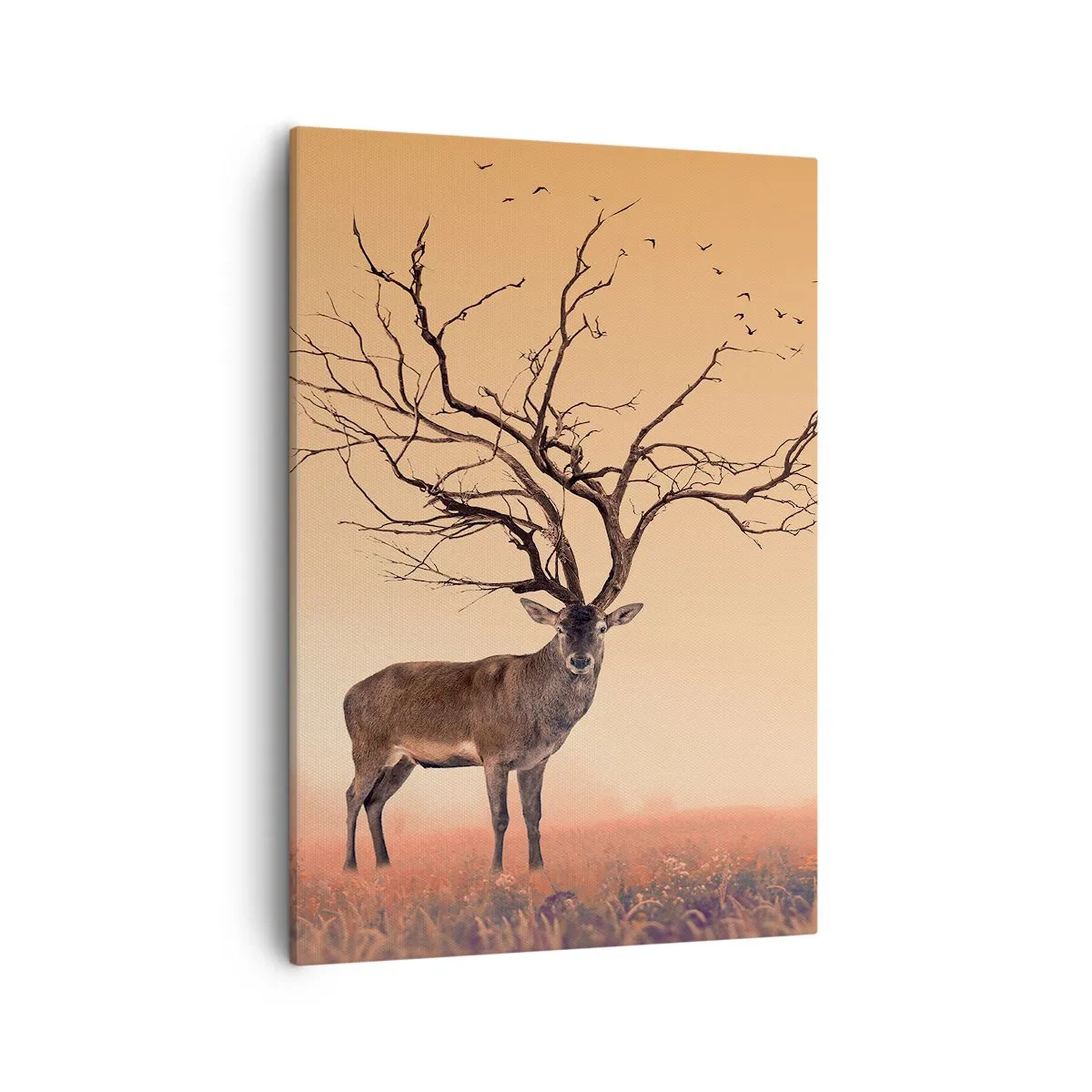 Lærredstryk - Billede på lærred - Urhjort - skovens evige ånd - 50x70 cm