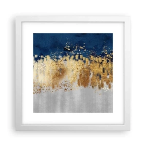 Plakat i hvid ramme - Moderne komposition med gnist - 30x30 cm