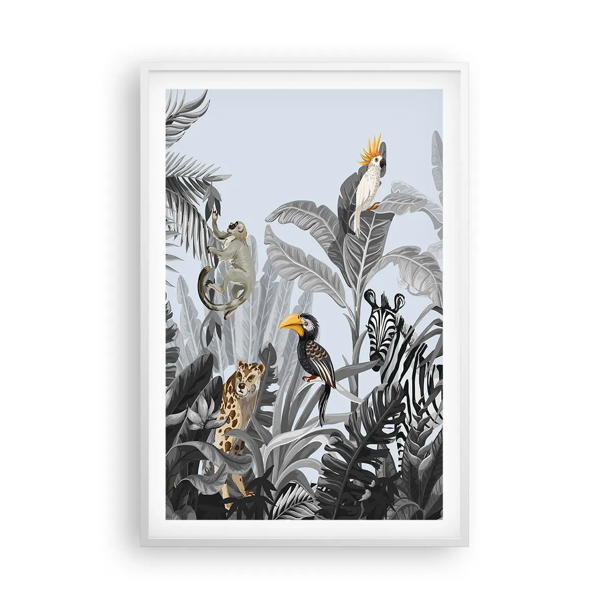 Plakat i hvid ramme - En afrikansk fabel - 61x91 cm