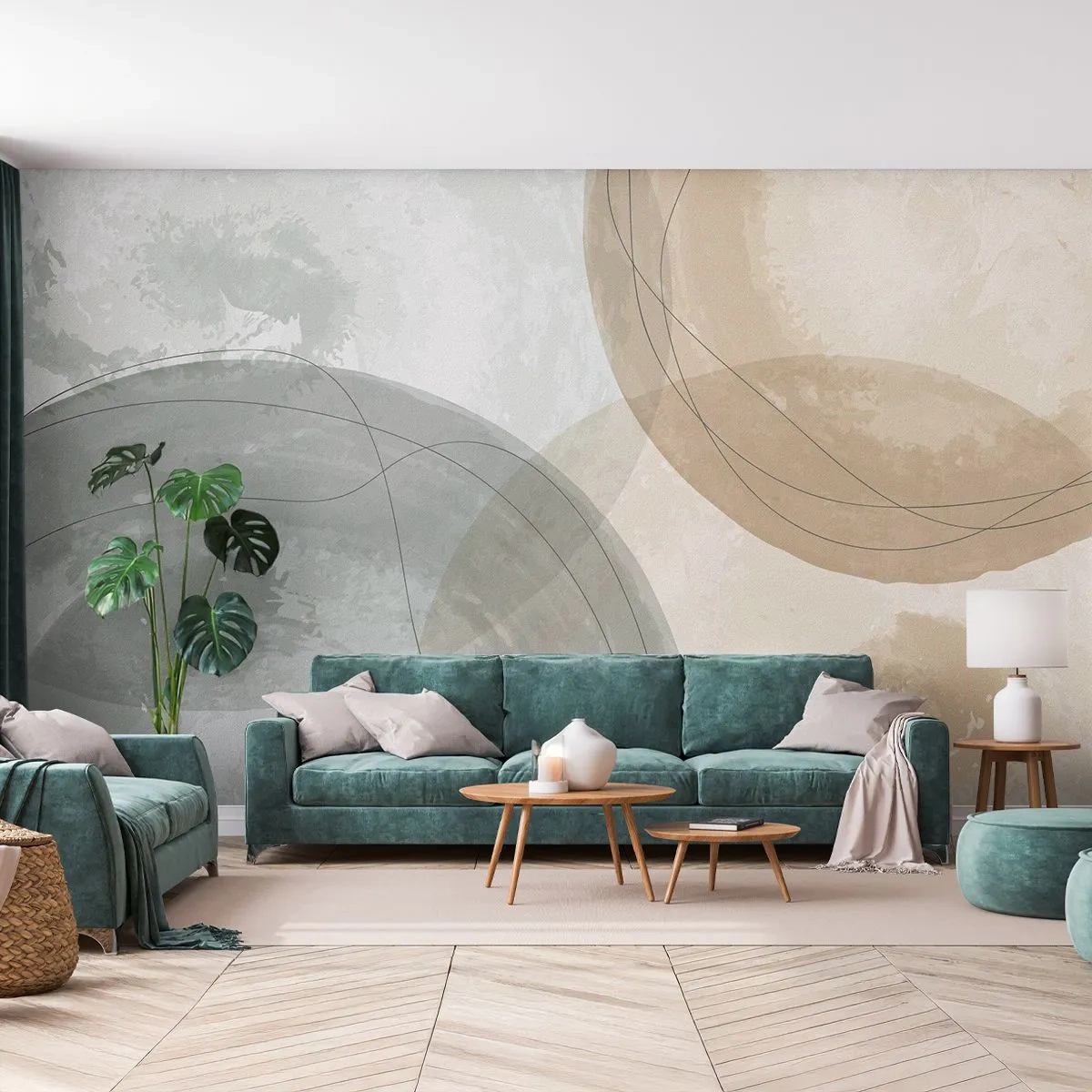 Fototapet Premium Canvas - Gennemtrængning af verdener - Abstraktion, Stykke, Distrikter - 250x175 cm