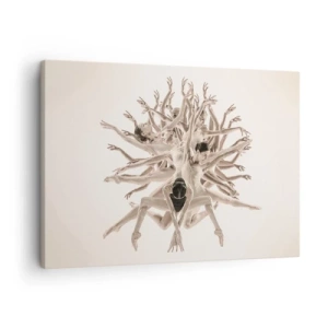 Lærredstryk - Billede på lærred - Abstrakt komposition af dansere i bevægelse - 70x50cm - Blomstrende i dans - Moderne vægdekoration til stue og soveværelse ARTTOR