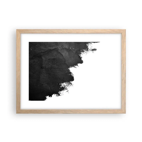 Plakat i ramme af lyst egetræ - Elementer: jord - 40x30 cm