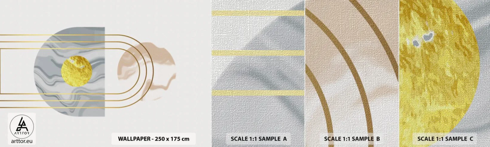 Prøve Fototapet Premium Canvas - Lysstyrke og udstråling - Abstraktion, Stykke, Grafik - 100x30 cm