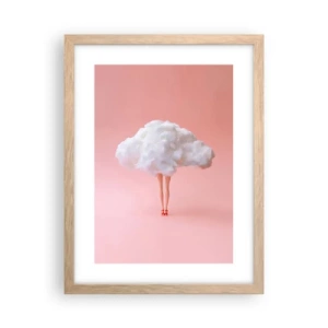 Plakat i ramme af lyst egetræ - Et sødt løfte - 30x40 cm