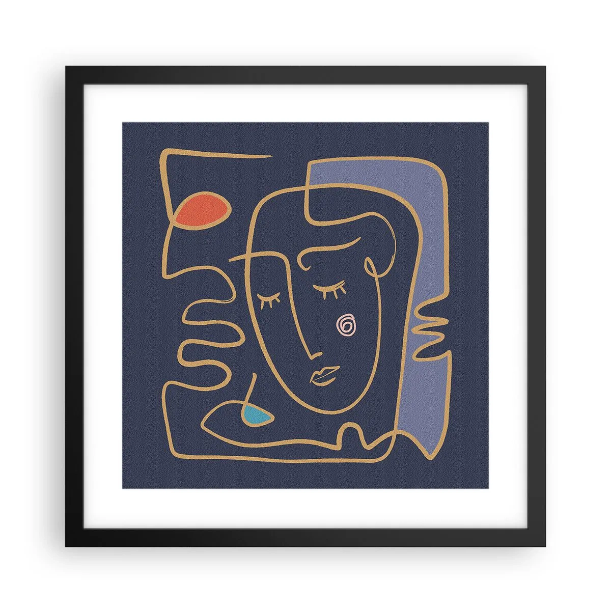 Plakat i sort ramme - I drømmerier - 40x40 cm