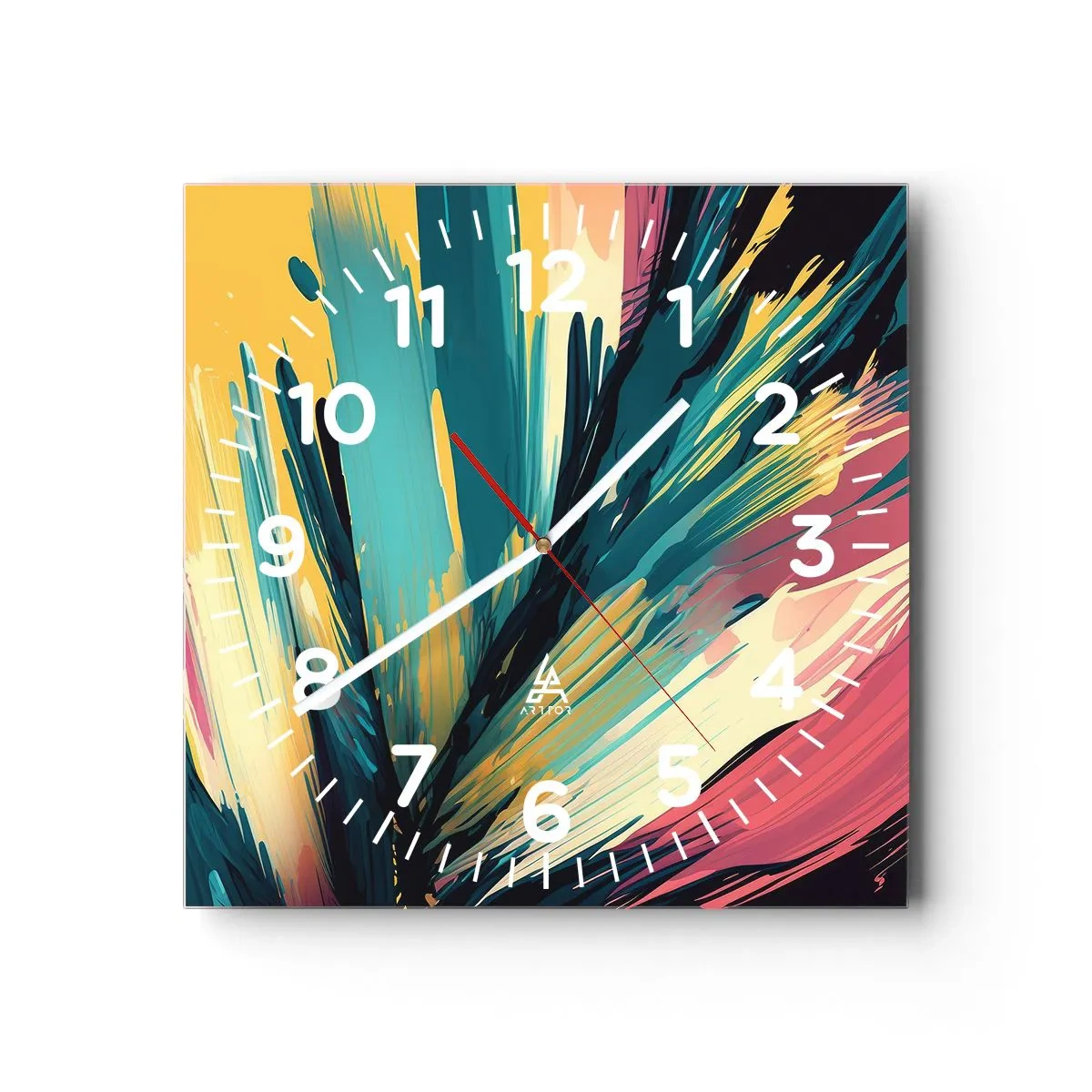 Vægur, Uret - Komposition - en eksplosion af glæde - 30x30 cm