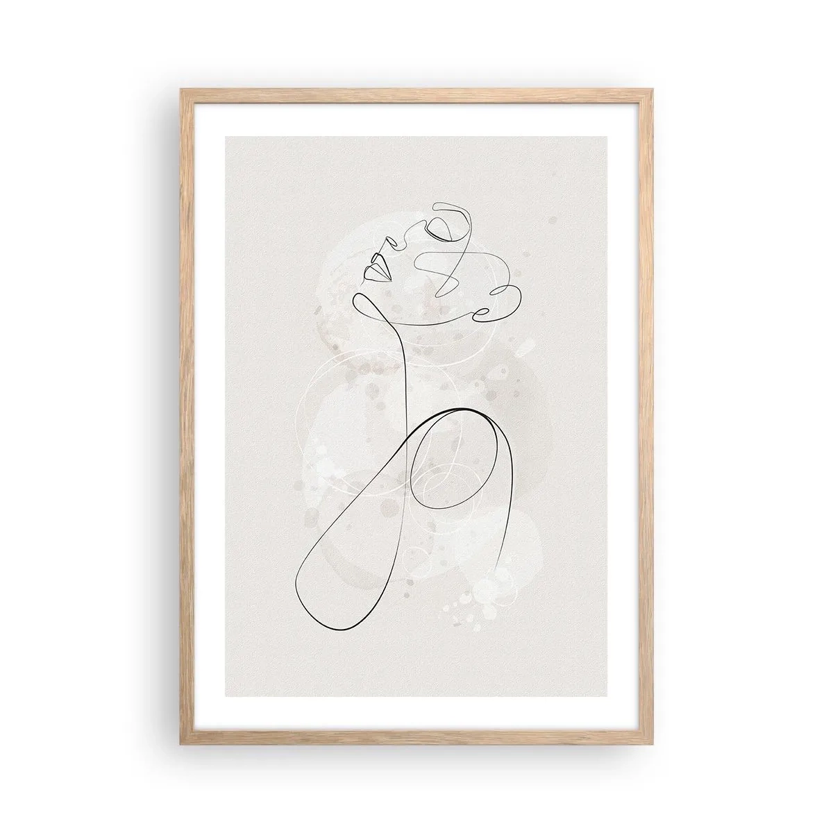 Plakat i ramme af lyst egetræ - Spiralen af skønhed - 50x70 cm