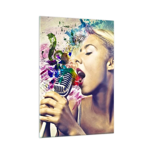 Billede på glas - Mal verden med din stemme - 80x120 cm