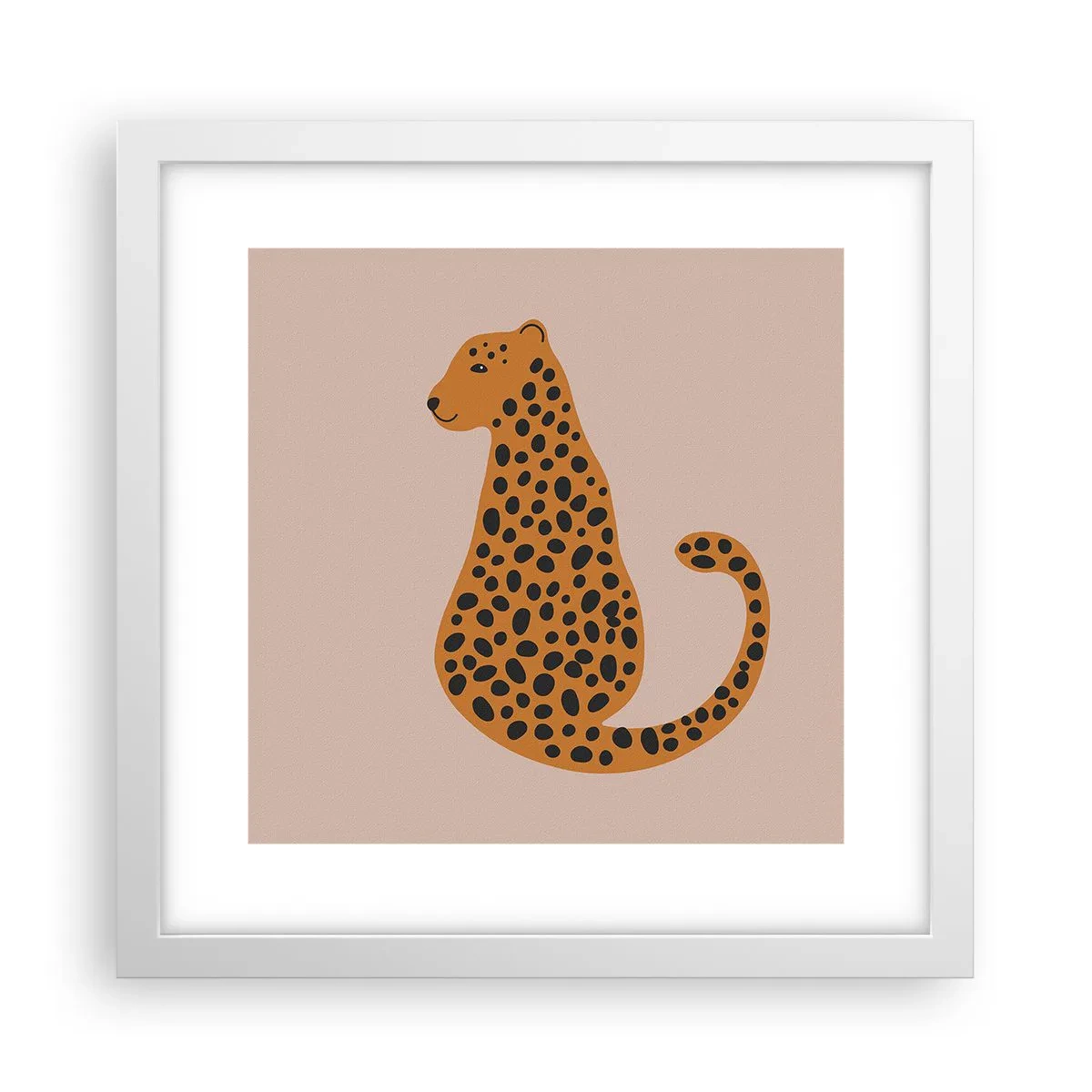 Plakat i hvid ramme - Leopardprint er et moderigtigt mønster - 30x30 cm