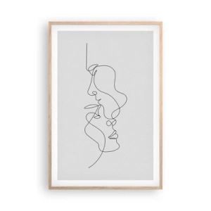 Plakat i ramme af lyst egetræ - Gløderne af glubende begær - 61x91 cm