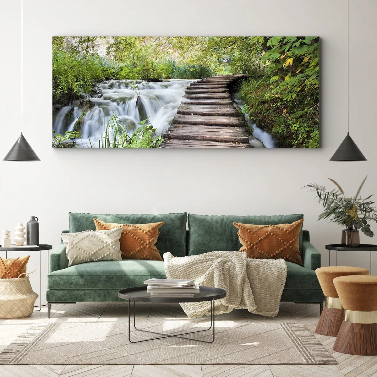 Lærredstryk - Billede på lærred - Overhovedet ikke stille vand - 160x50 cm
