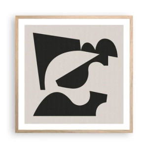 Plakat i ramme af lyst egetræ - Sammensæt din egen - 60x60 cm