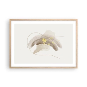 Plakat i ramme af lyst egetræ - Mødt i rummet - 70x50 cm