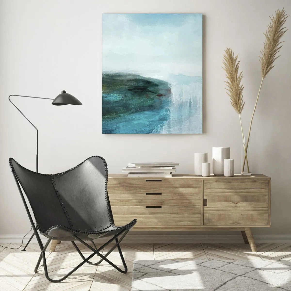 Billede på glas - Marin abstraktion - 50x70 cm