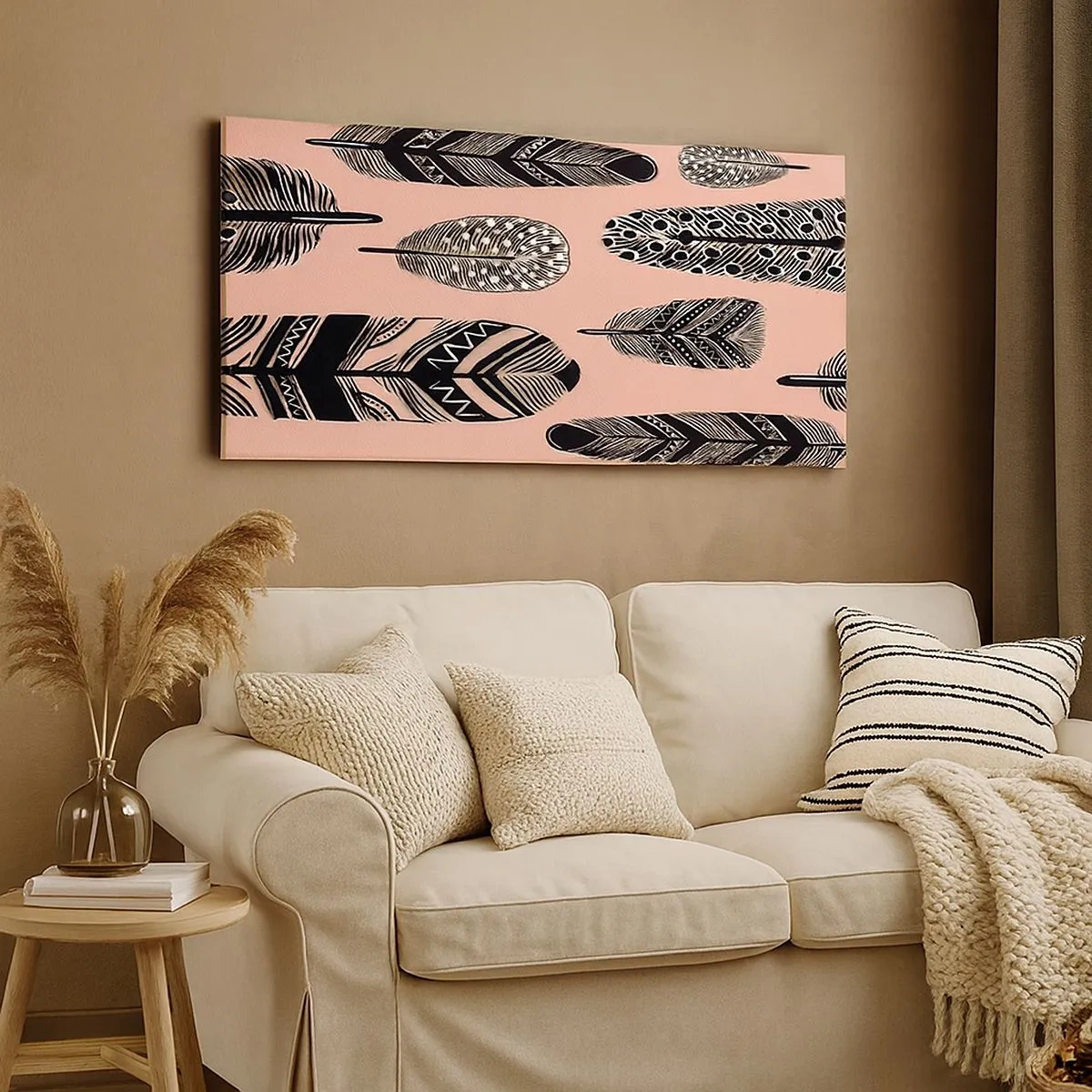 Lærredstryk - Billede på lærred - Indisk samling - 100x40 cm