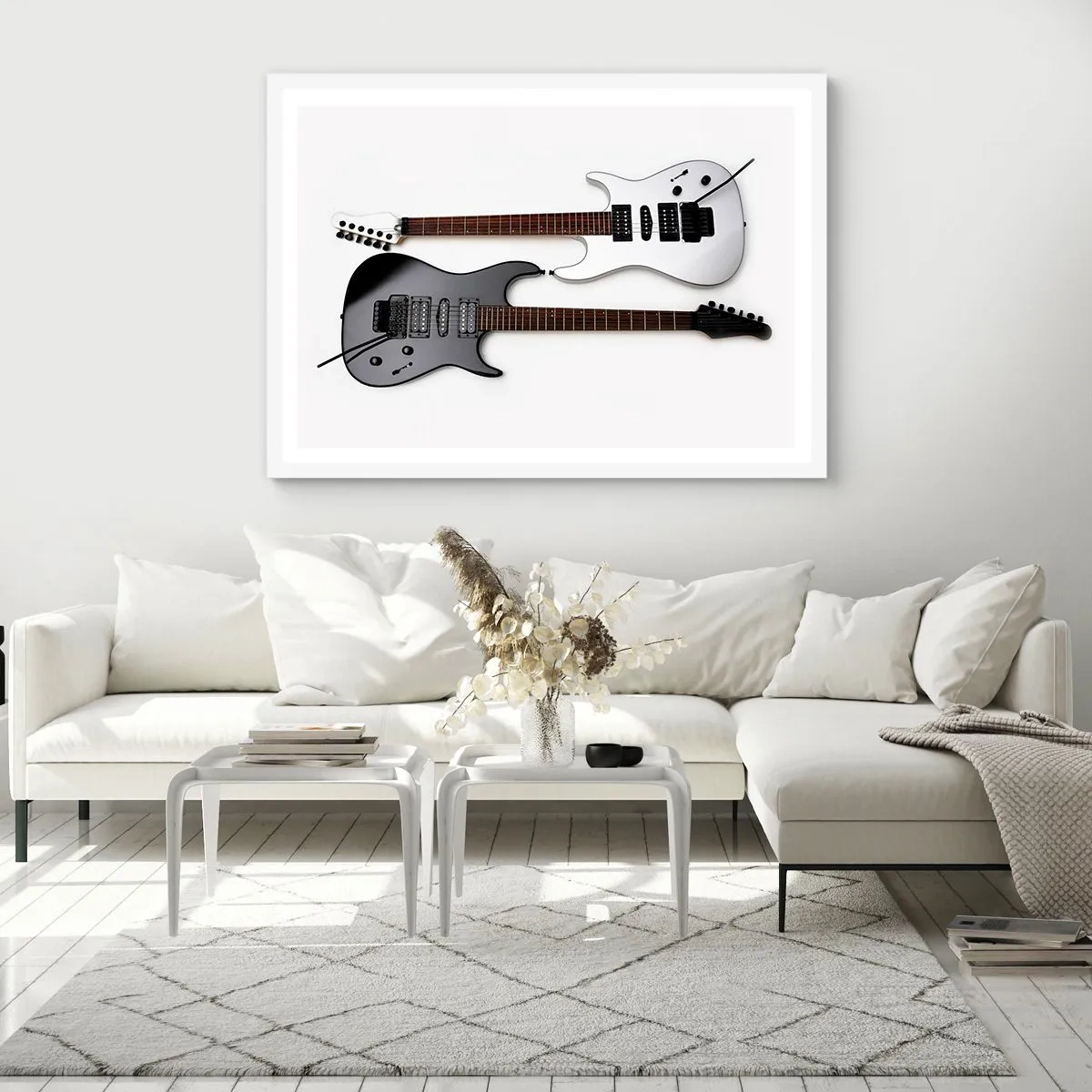 Plakat i hvid ramme - Harmoni af former - 40x30 cm