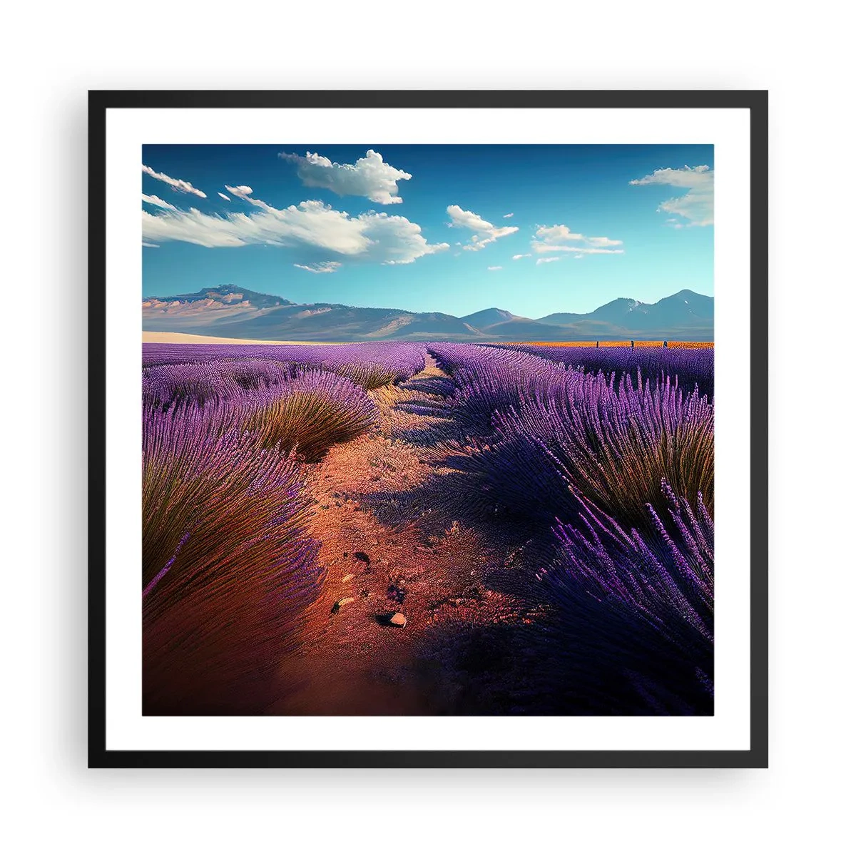 Plakat i sort ramme - Duftende marker - 60x60 cm