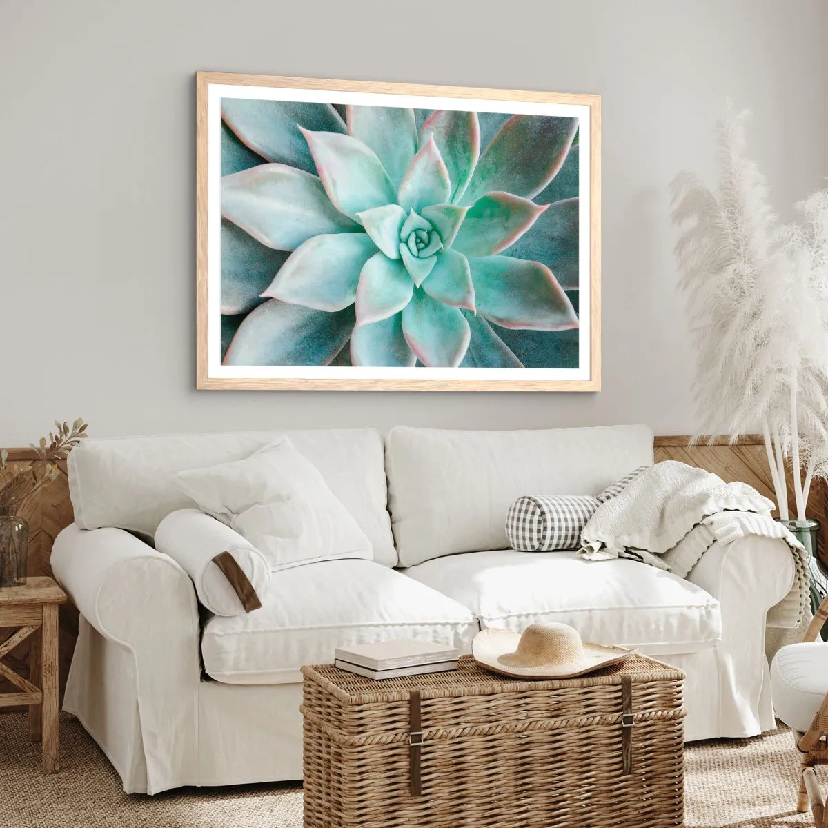 Plakat i ramme af lyst egetræ - Hjertet af ørkenen - 50x40 cm