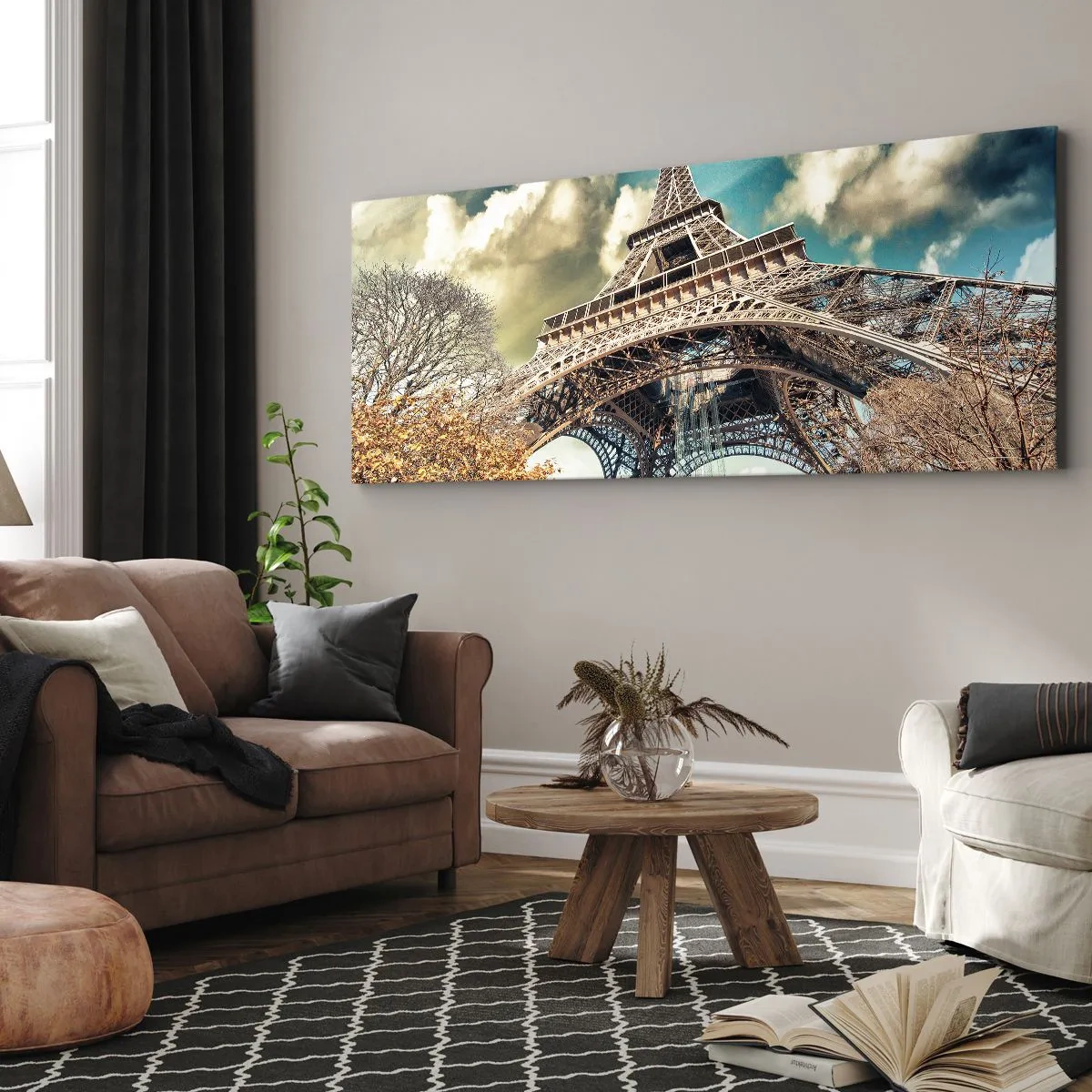 Lærredstryk - Billede på lærred - Og i efteråret i Paris... - 100x40 cm