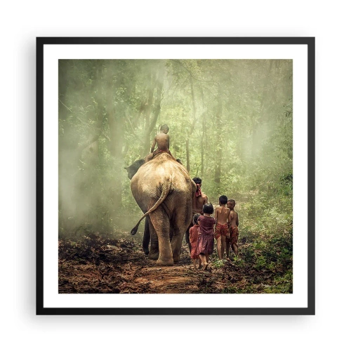 Plakat i sort ramme - Den nye Junglebog - 60x60 cm