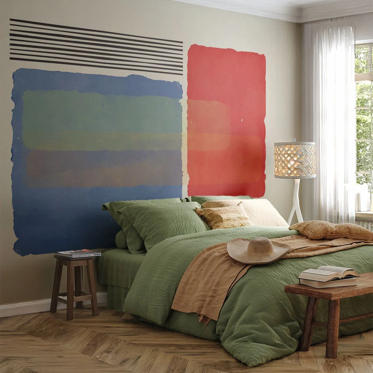 Fototapet Premium Sand - Geometriens ånd og bogstav - Abstraktion, Stykke, Moderne kunst. - 500x350 cm