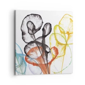 Lærredstryk - Billede på lærred - Blomster med sjæl - 70x70 cm