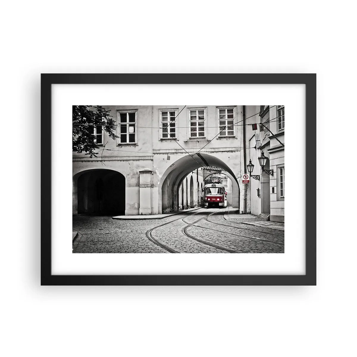 Plakat i sort ramme - Gennem byens labyrint - 40x30 cm