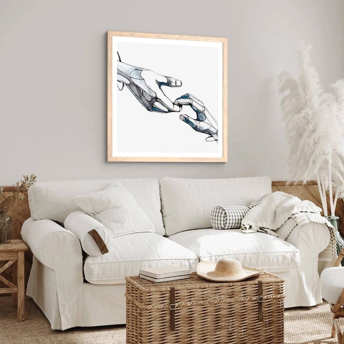 Plakat i ramme af lyst egetræ - En god gestus - 40x40 cm
