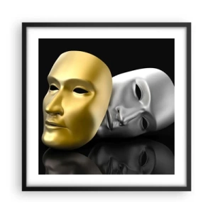 Plakat i sort ramme - Livet er teater - 50x50 cm