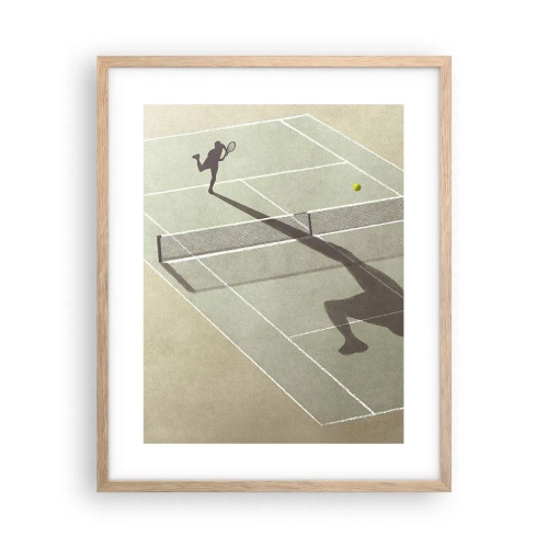 Plakat i ramme af lyst egetræ - Overvind dig selv - 40x50 cm