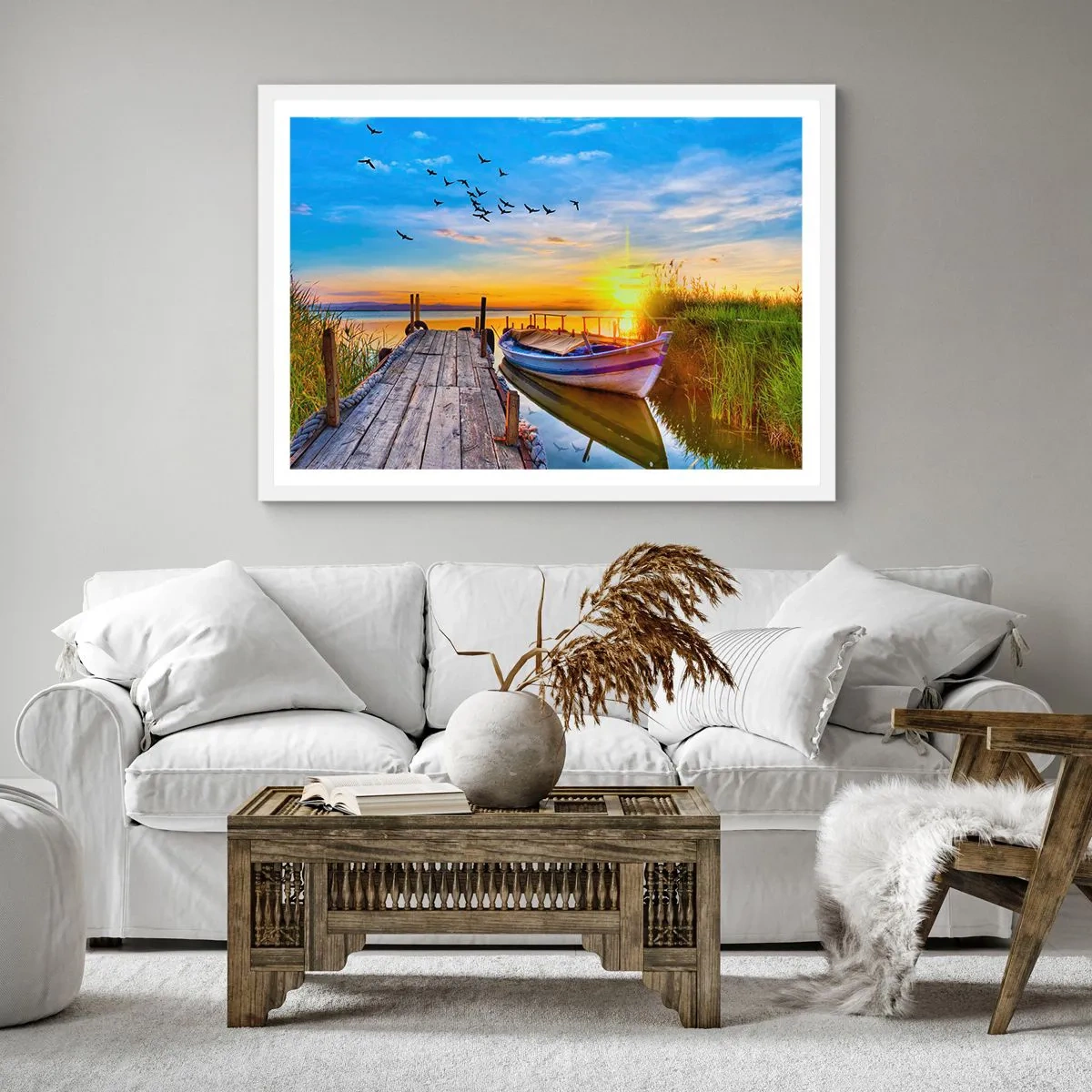 Plakat i hvid ramme - Farvel, indtil i morgen - 60x60 cm