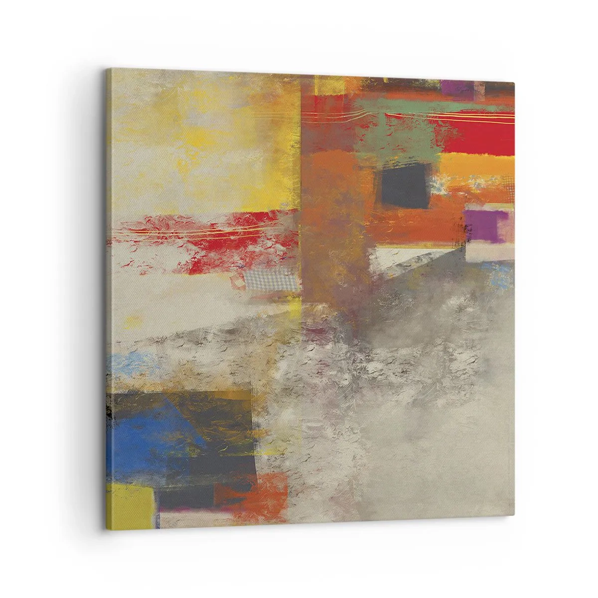 Lærredstryk - Billede på lærred - Geometri af farver - 60x60 cm