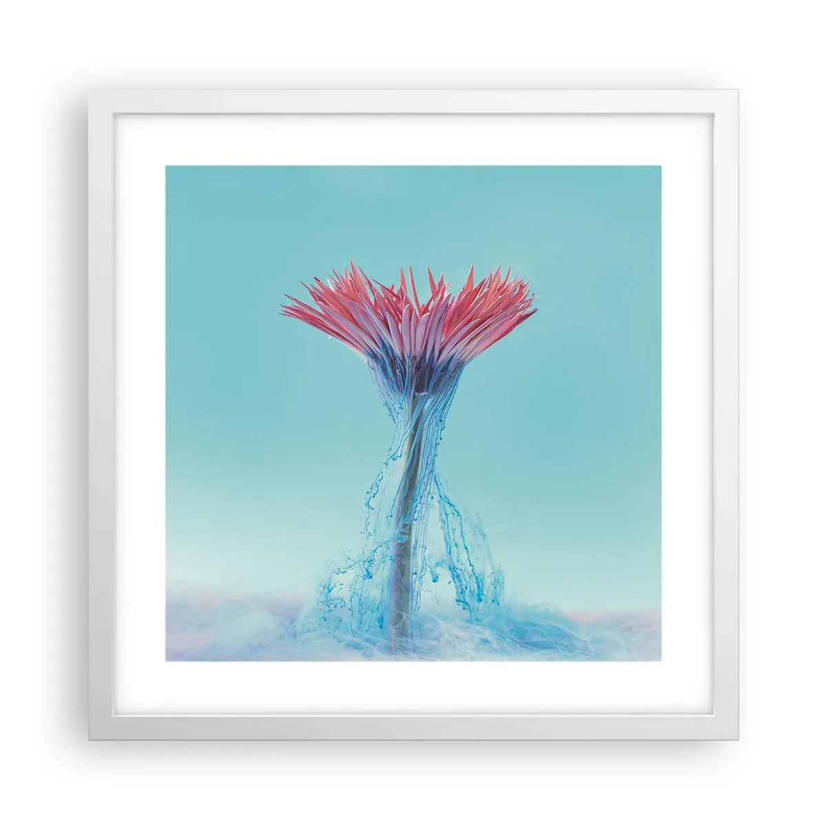 Plakat i hvid ramme - I en nærende omfavnelse - 40x40 cm