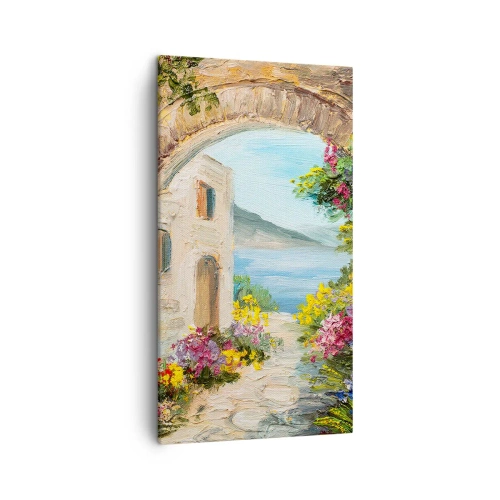 Lærredstryk - Billede på lærred - Charmen af kystlandskabet - 45x80 cm