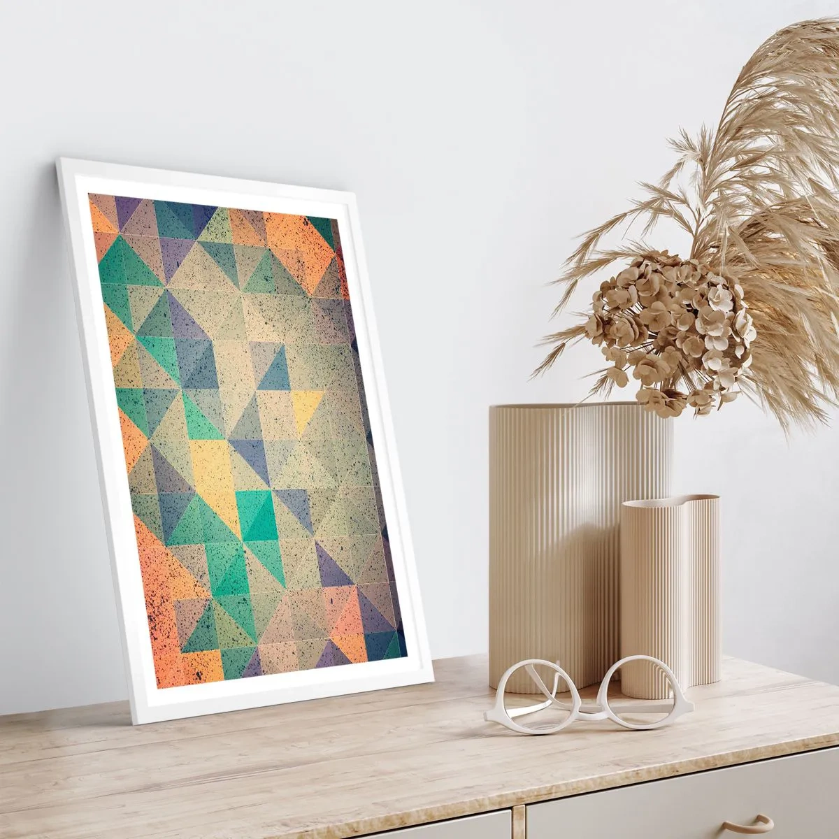 Plakat i hvid ramme - Republikken trekanter - 50x70 cm