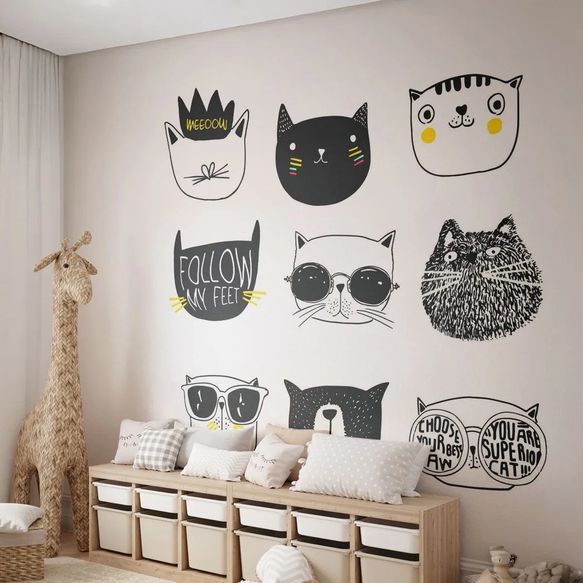 Fototapet Premium Canvas - Alle andre - Kat, Illustration, Grafik - 100x70 cm
