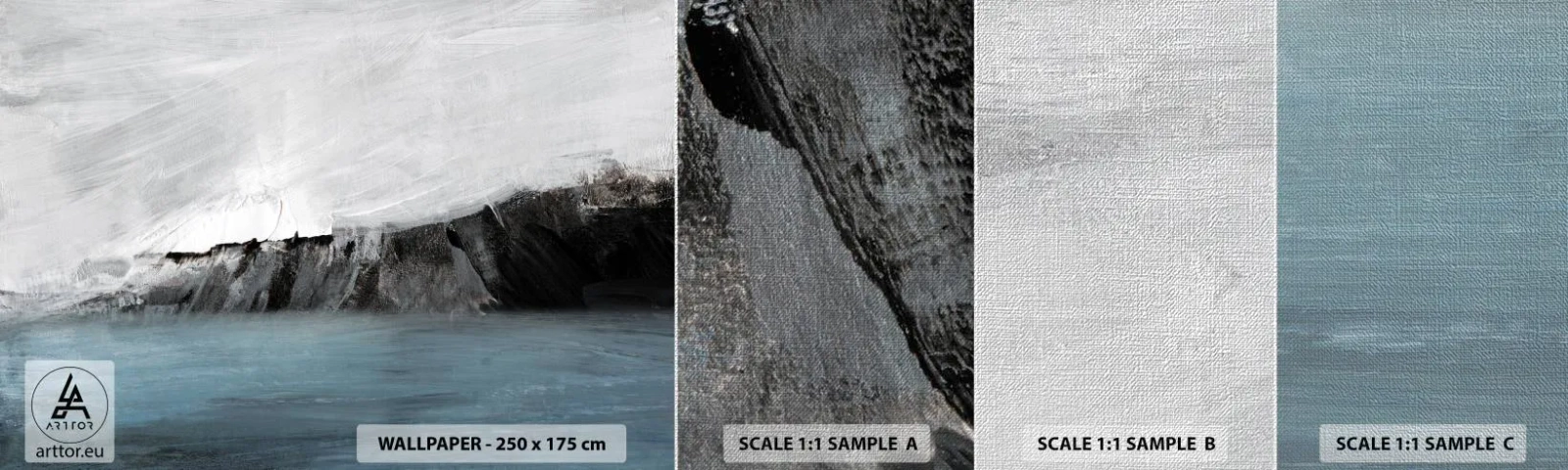 Prøve Fototapet Premium Canvas - Vand - jord: et sammenstød mellem elementerne - Kyst, Landskab, Hav - 100x30 cm