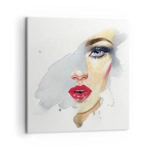 Lærredstryk - Billede på lærred - Refleksion i en vanddråbe - 50x50 cm