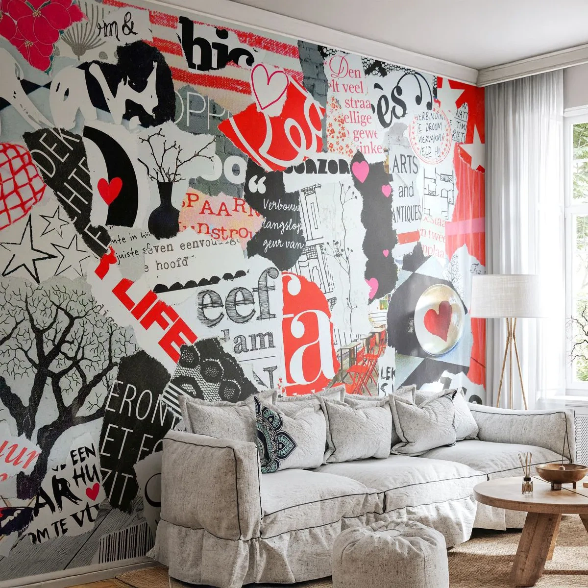 Fototapet Standard Eco - Hipster collage - Graffiti, Vægmaleri, Årgang - 400x280 cm
