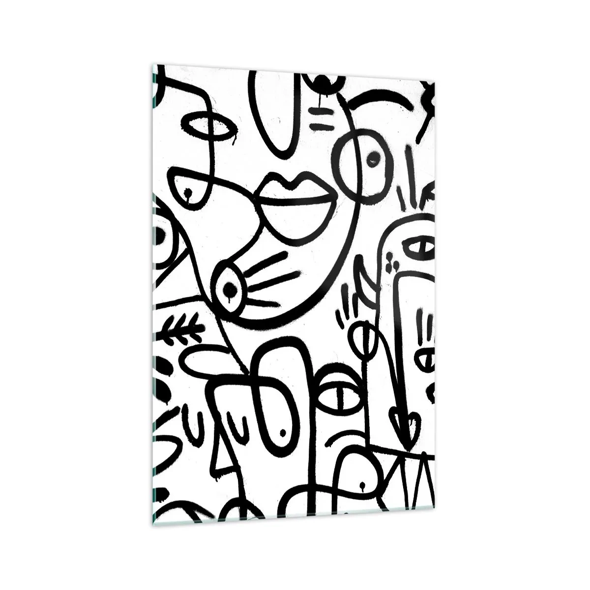 Billede på glas - Ansigter og luftspejlinger - 70x100 cm