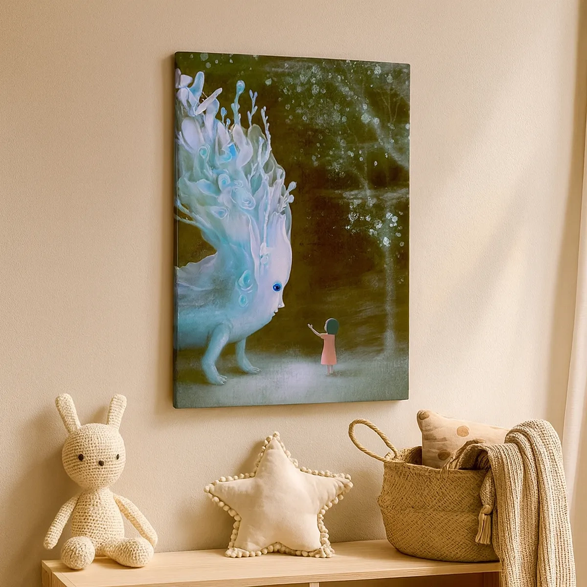 Lærredstryk - Billede på lærred - Et fantastisk møde - 50x70 cm