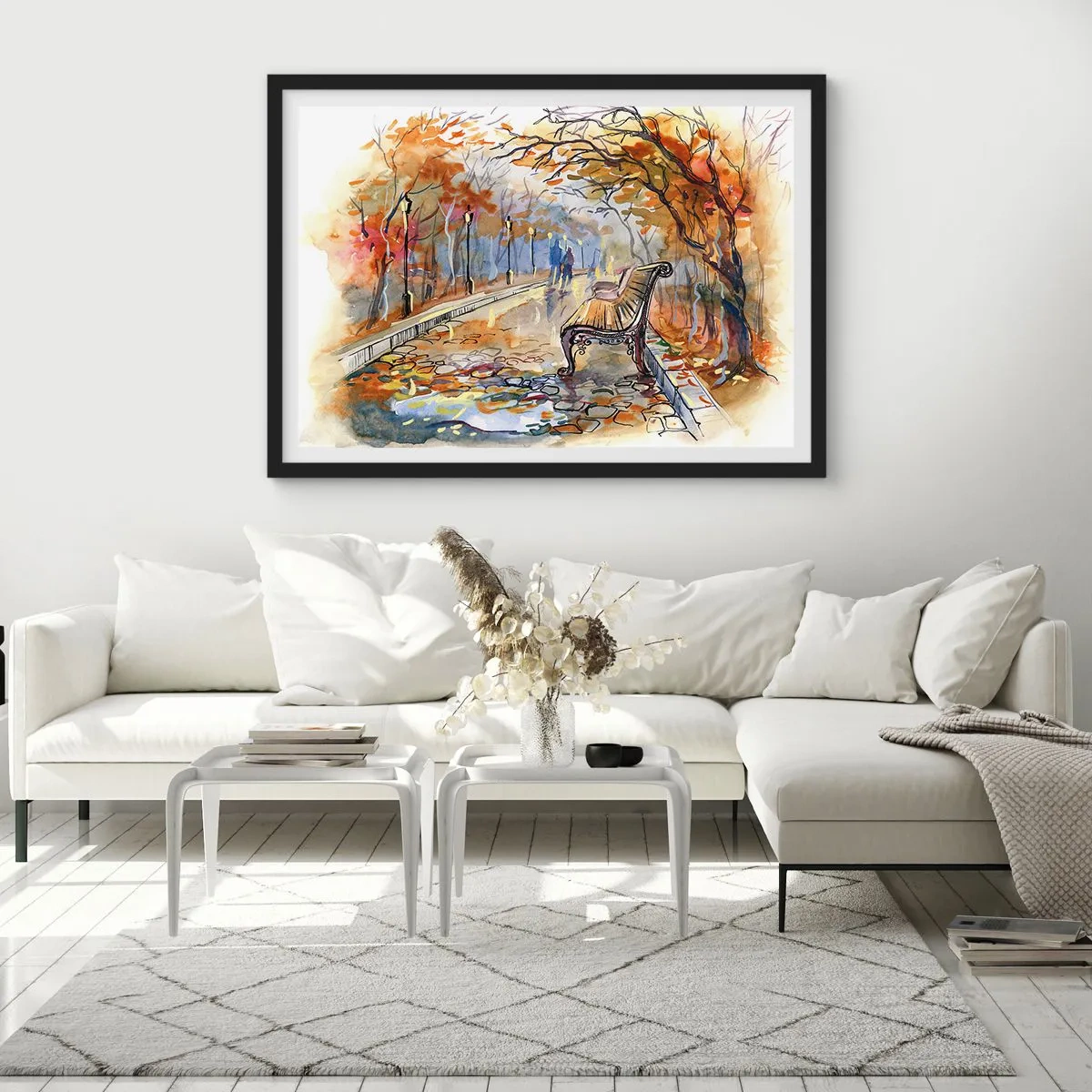 Plakat i sort ramme - Gå sammen ind i efteråret - 50x40 cm