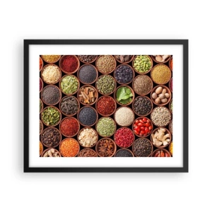 Plakat i sort ramme - Alle verdens smage - 50x40 cm