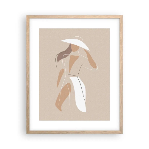 Plakat i ramme af lyst egetræ - Mode er sjovt - 40x50 cm