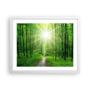 Plakat i hvid ramme - Grøn katedral - 50x40 cm