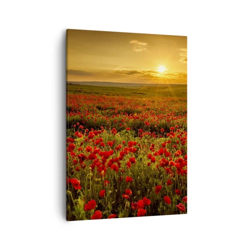 Lærredstryk - Billede på lærred - Blandt bølgerne af raslende enge, blandt flodblomster - 50x70 cm