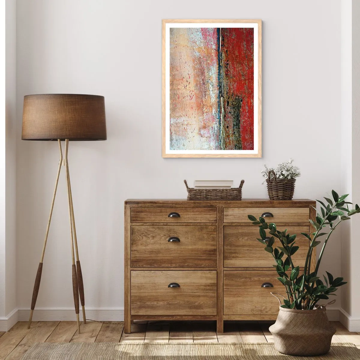 Plakat i ramme af lyst egetræ - Måske er det havet - 70x100 cm