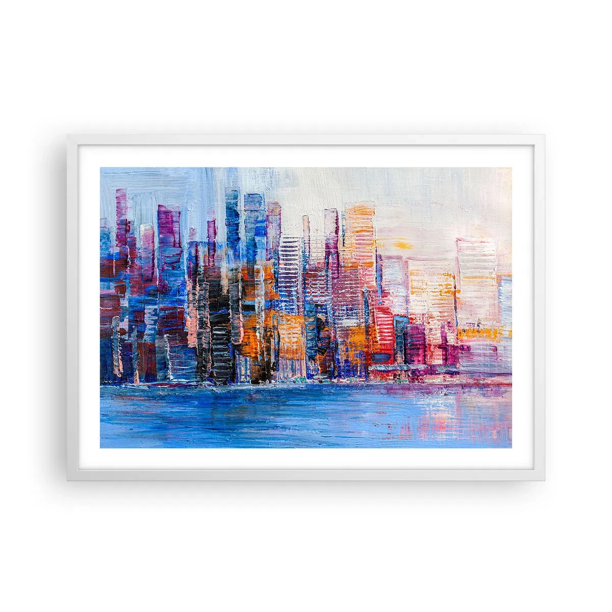 Plakat i hvid ramme - En glad metropol - 70x50 cm